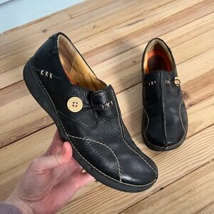 Clarks Artisan Unstructured Un.Loop Black Leather Loafers Womens 8.5‎ M 26084807